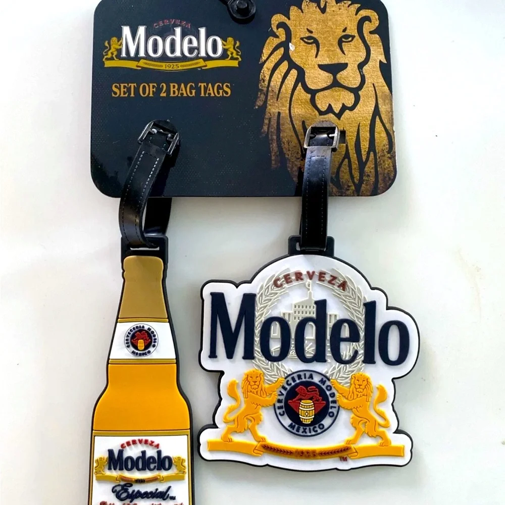 Modelo Beer Set of 2 Bag Tags - Black and Gold